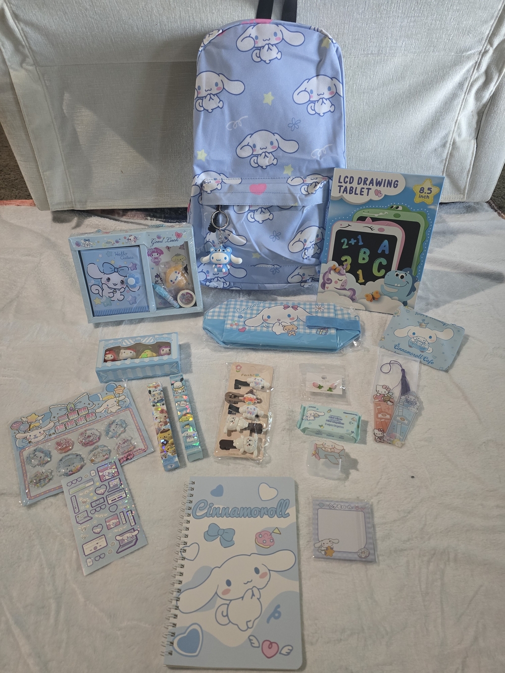 Sanrio Cinnamoroll Back to School Mega Bundle - Backpack Stationery Drawing Pad